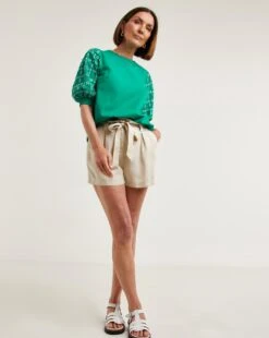 White Contrast Broderie Top 6 White Contrast Broderie Top -JD Williams Shop y01tu979707w