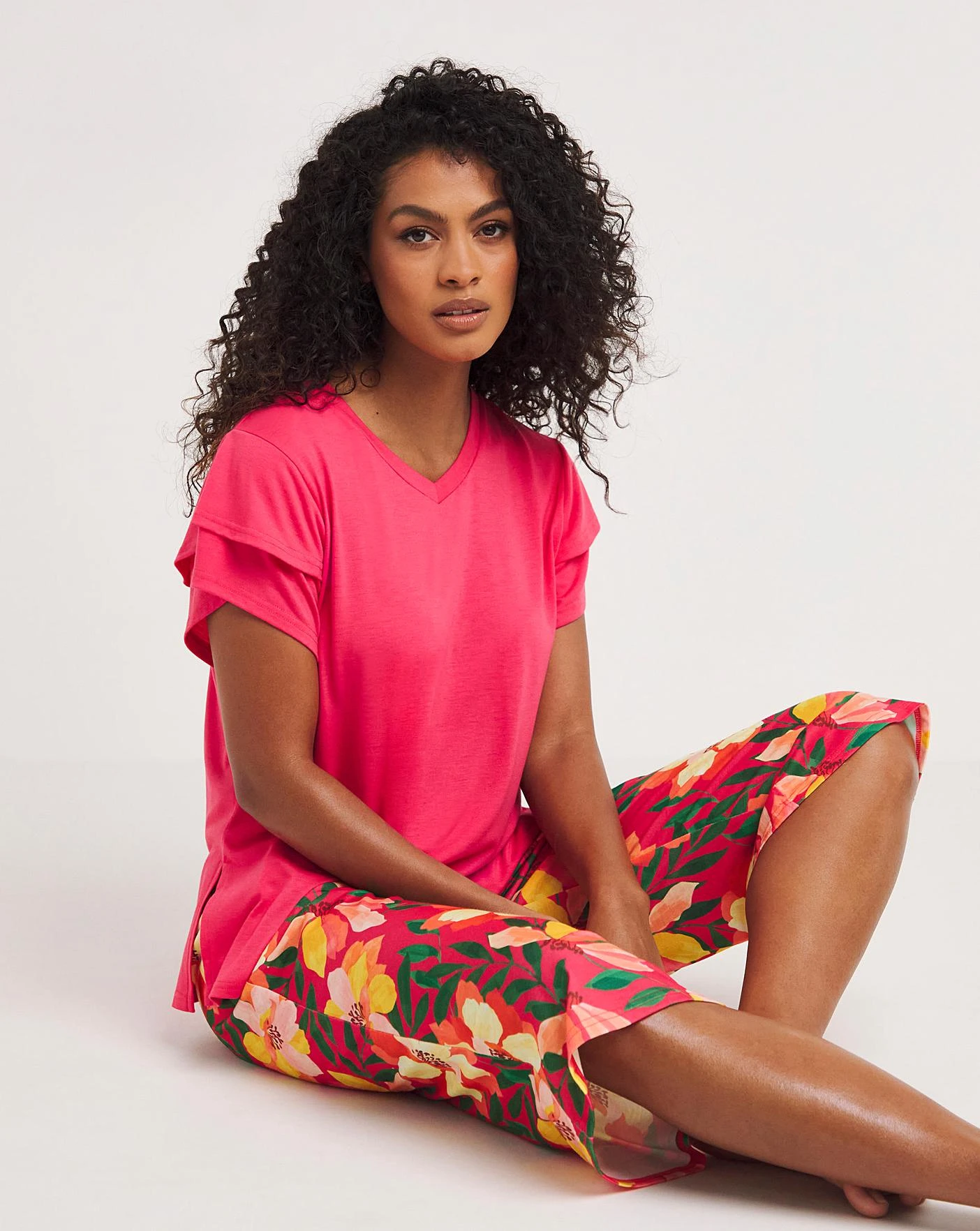 JD Williams Floral Culotte Pyjama Set 1 JD Williams Floral Culotte Pyjama Set