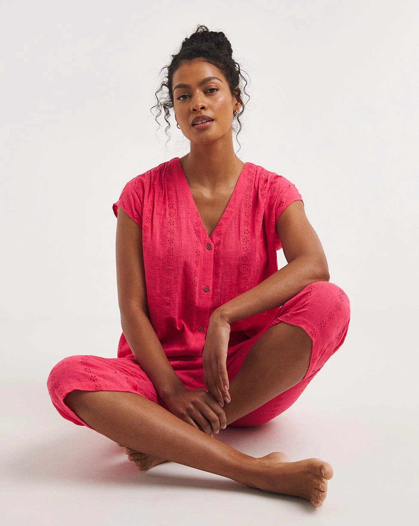 JD Williams Cheese Cloth Culotte PJ Set 2 JD Williams Cheese Cloth Culotte PJ Set - Image 2