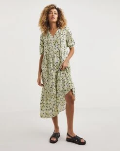 Smock Midi Dress With Tie Neck 7 Smock Midi Dress With Tie Neck -JD Williams Shop y01wm236711w