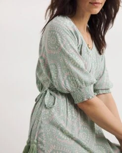 Crinkle Midi Empire Dress With Side Ties -JD Williams Shop y01wm276736w