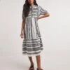 Cotton Jacquard Smock Dress