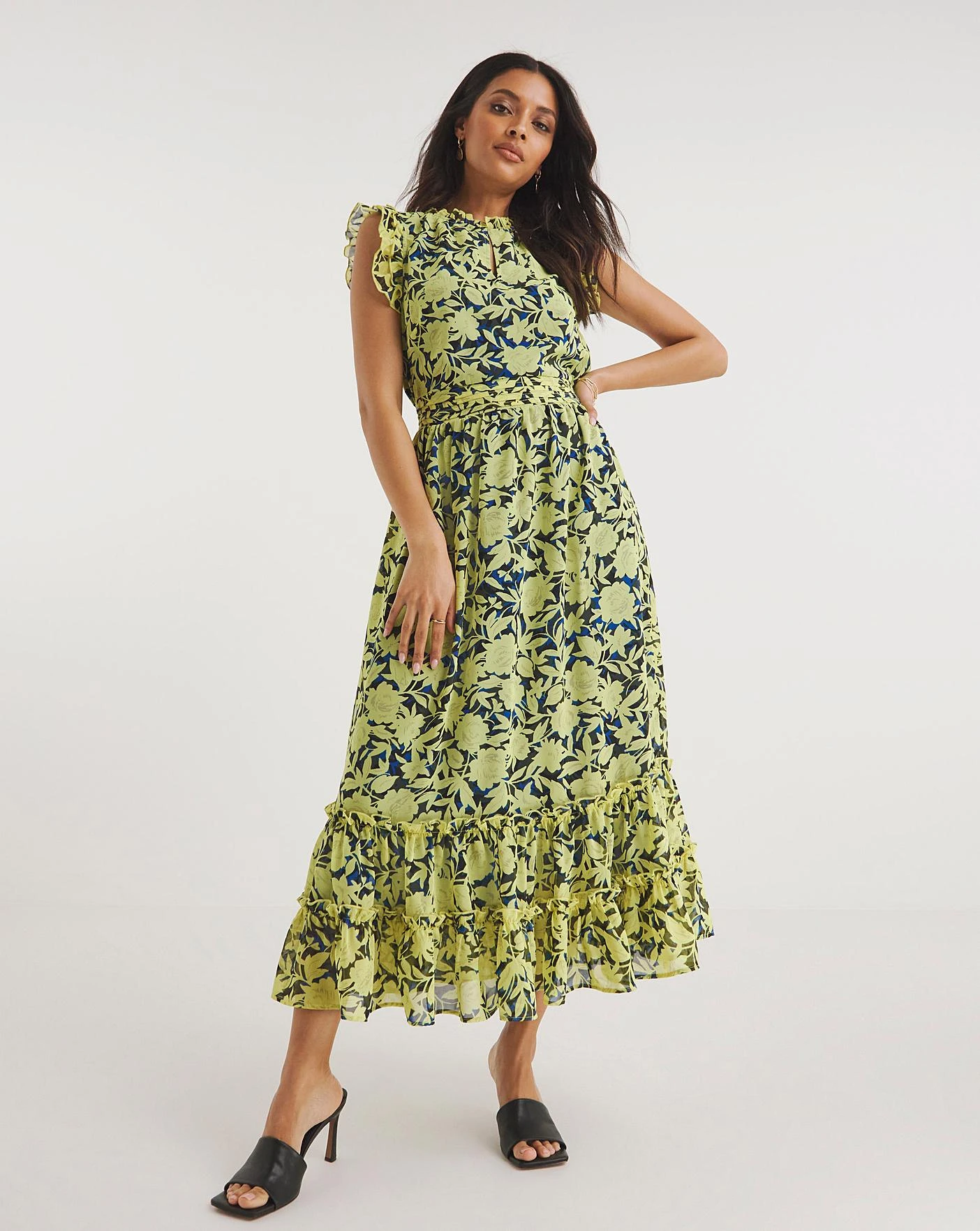 Sleeveless V-Neck Maxi Smock Dress 1 Sleeveless V-Neck Maxi Smock Dress