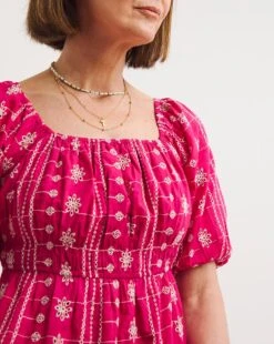 Contrast Broderie Tea Dress -JD Williams Shop y01wm483757w