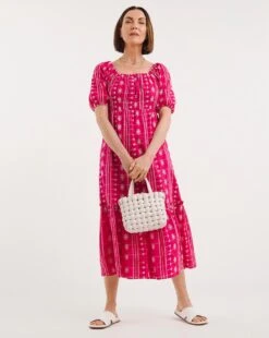 Contrast Broderie Tea Dress -JD Williams Shop y01wm483759w