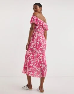 Summer Plisse Bardot Sun Dress -JD Williams Shop y01wm507748w