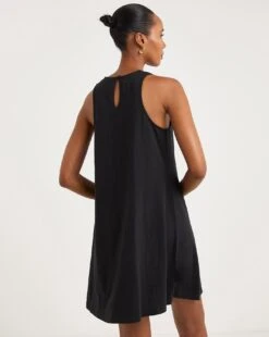 Crochet Trim Slub Trim Swing Dress -JD Williams Shop y01wm537706w