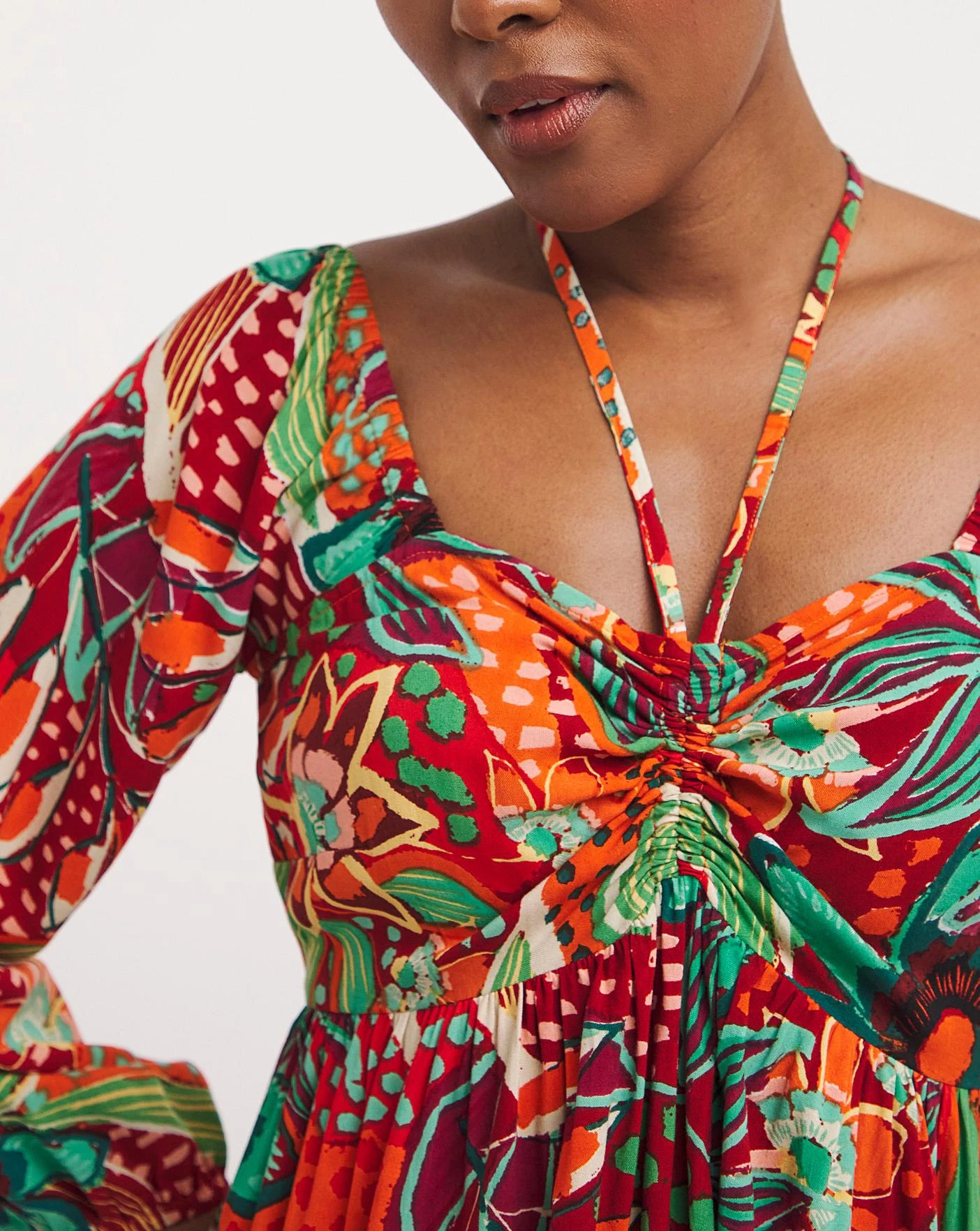 Viscose Smock Sundress With Neck Ties 2 Viscose Smock Sundress With Neck Ties - Image 2