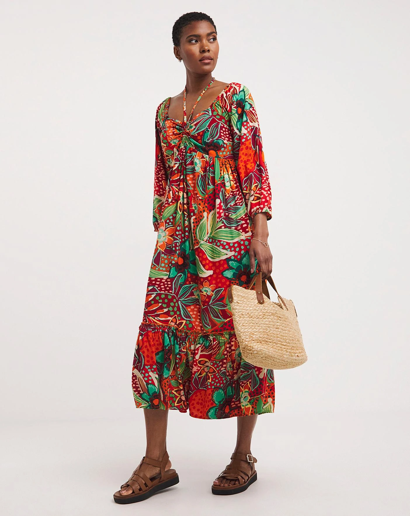 Viscose Smock Sundress With Neck Ties 4 Viscose Smock Sundress With Neck Ties - Image 4