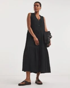 Textured Jersey Smock Dress