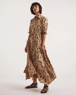 Tie Waisted Midi Shirt Dress -JD Williams Shop y01wm668727w