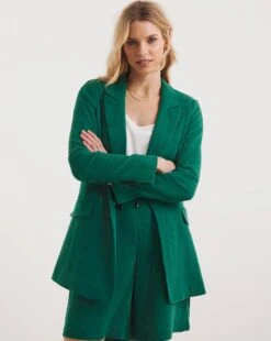 Cheesecloth Edge To Edge Blazer