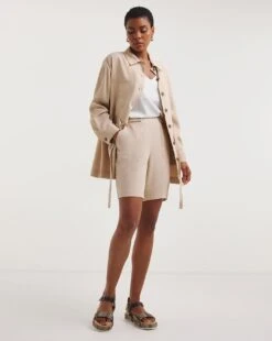 Stone Twill Bermuda Shorts