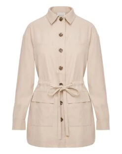 Stone Twill Tie Waist Overshirt -JD Williams Shop y01xl140725s