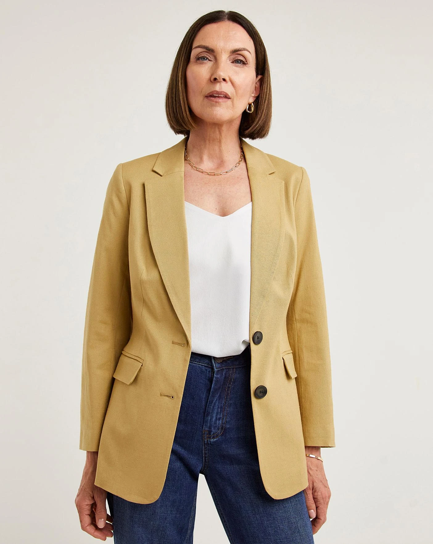 Sand Linen Mix Blazer 1 Sand Linen Mix Blazer