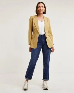 Sand Linen Mix Blazer 7 Sand Linen Mix Blazer -JD Williams Shop y01xl151706w