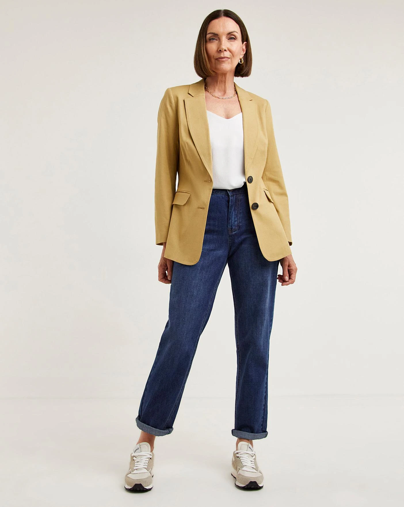 Sand Linen Mix Blazer 4 Sand Linen Mix Blazer - Image 4