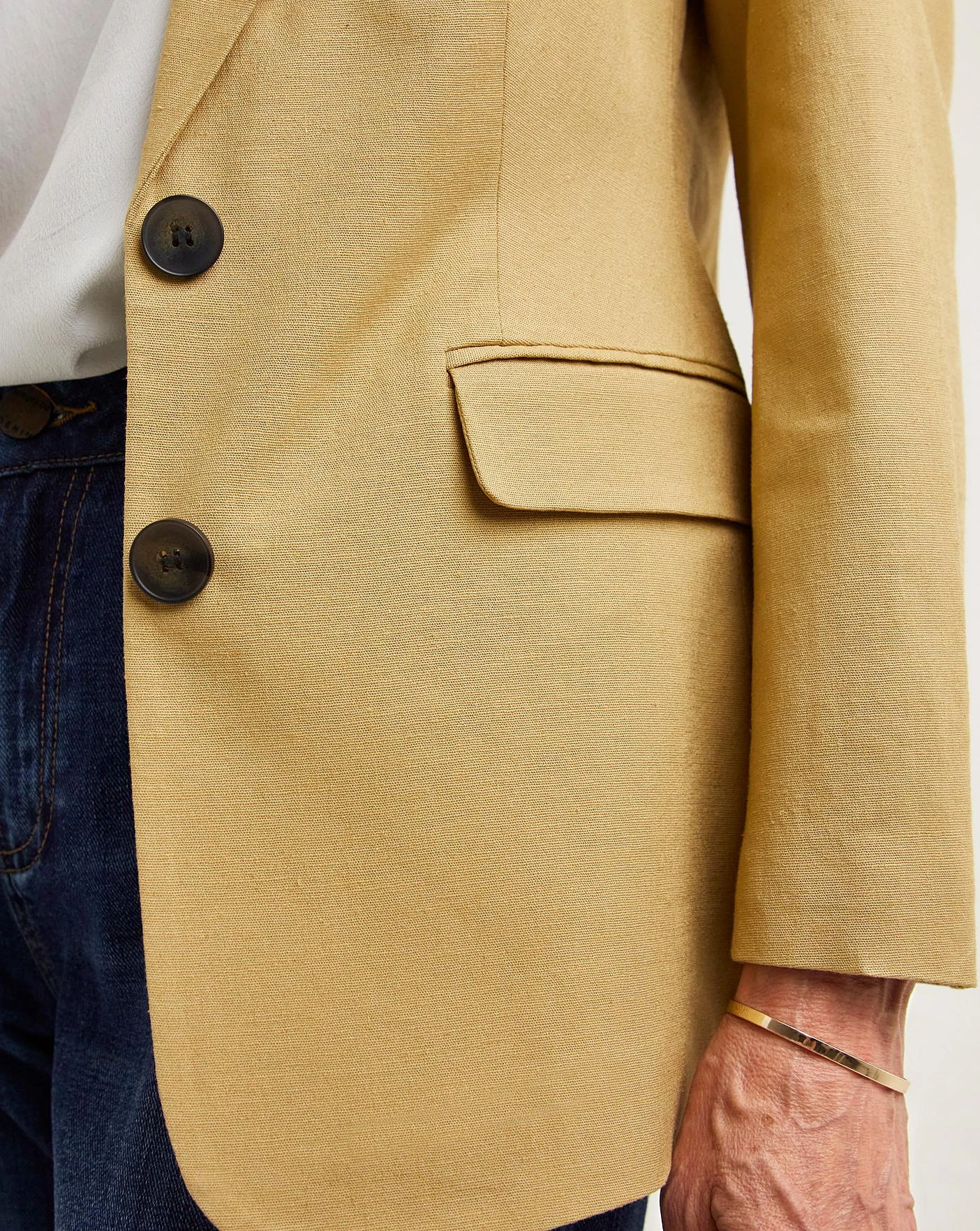 Sand Linen Mix Blazer 3 Sand Linen Mix Blazer - Image 3