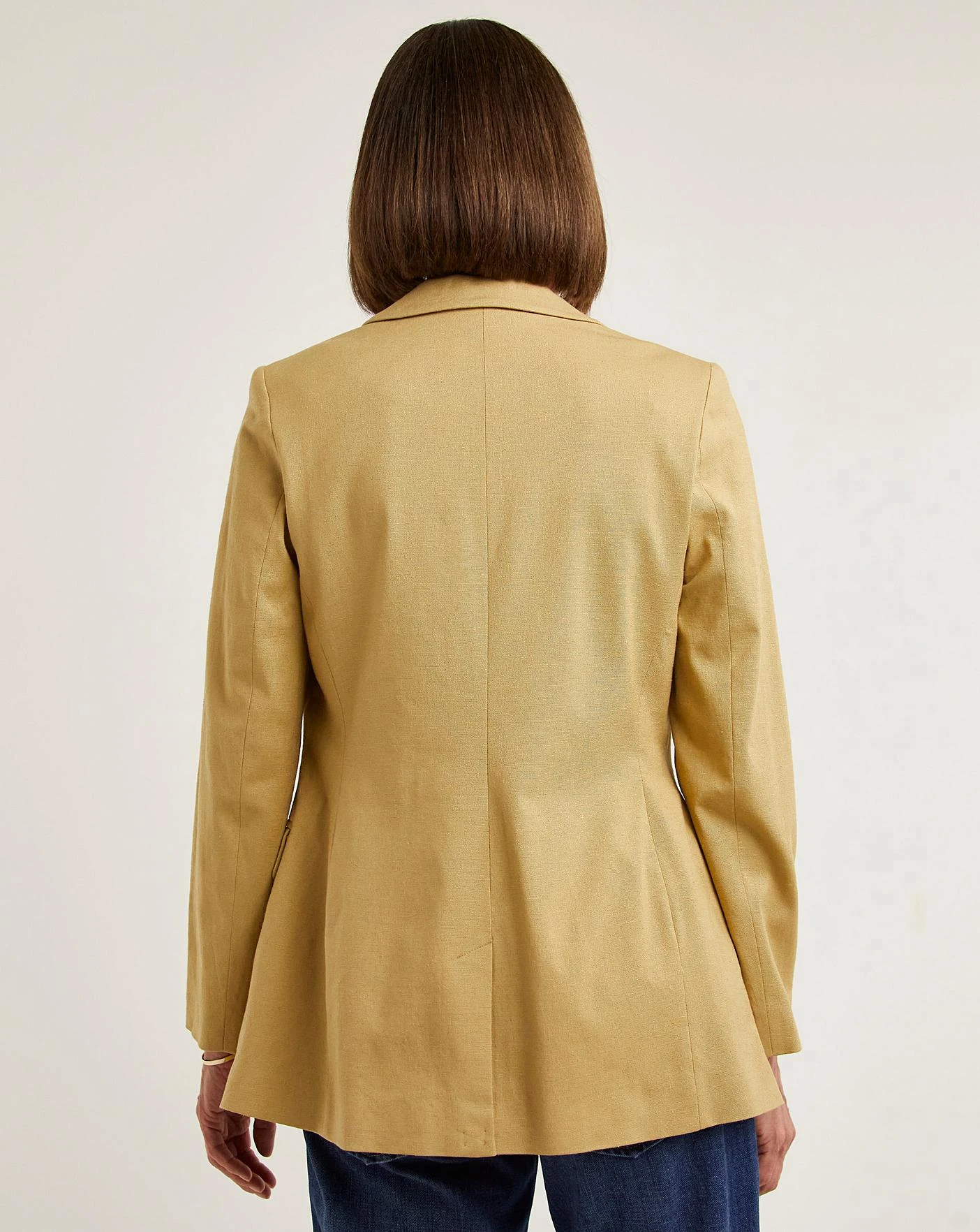 Sand Linen Mix Blazer 2 Sand Linen Mix Blazer - Image 2