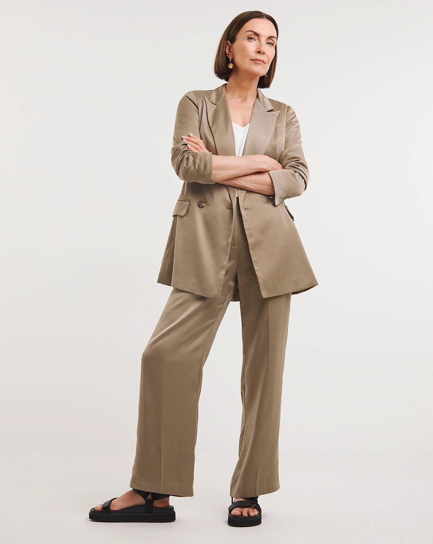 Truffle Satin Blazer 3 Truffle Satin Blazer - Image 3