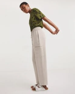 Stone Premium Soft Pull On Cargo Trouser