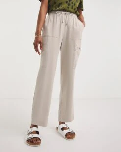 Stone Premium Soft Pull On Cargo Trouser -JD Williams Shop y01zh084720w