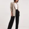 Black Stretch Jersey Wide Leg Trousers