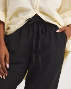 Black Linen Mix Tapered Trousers -JD Williams Shop y01zh217747w