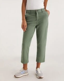 Khaki Stretch Chino Cropped Trousers -JD Williams Shop y01zh392726w