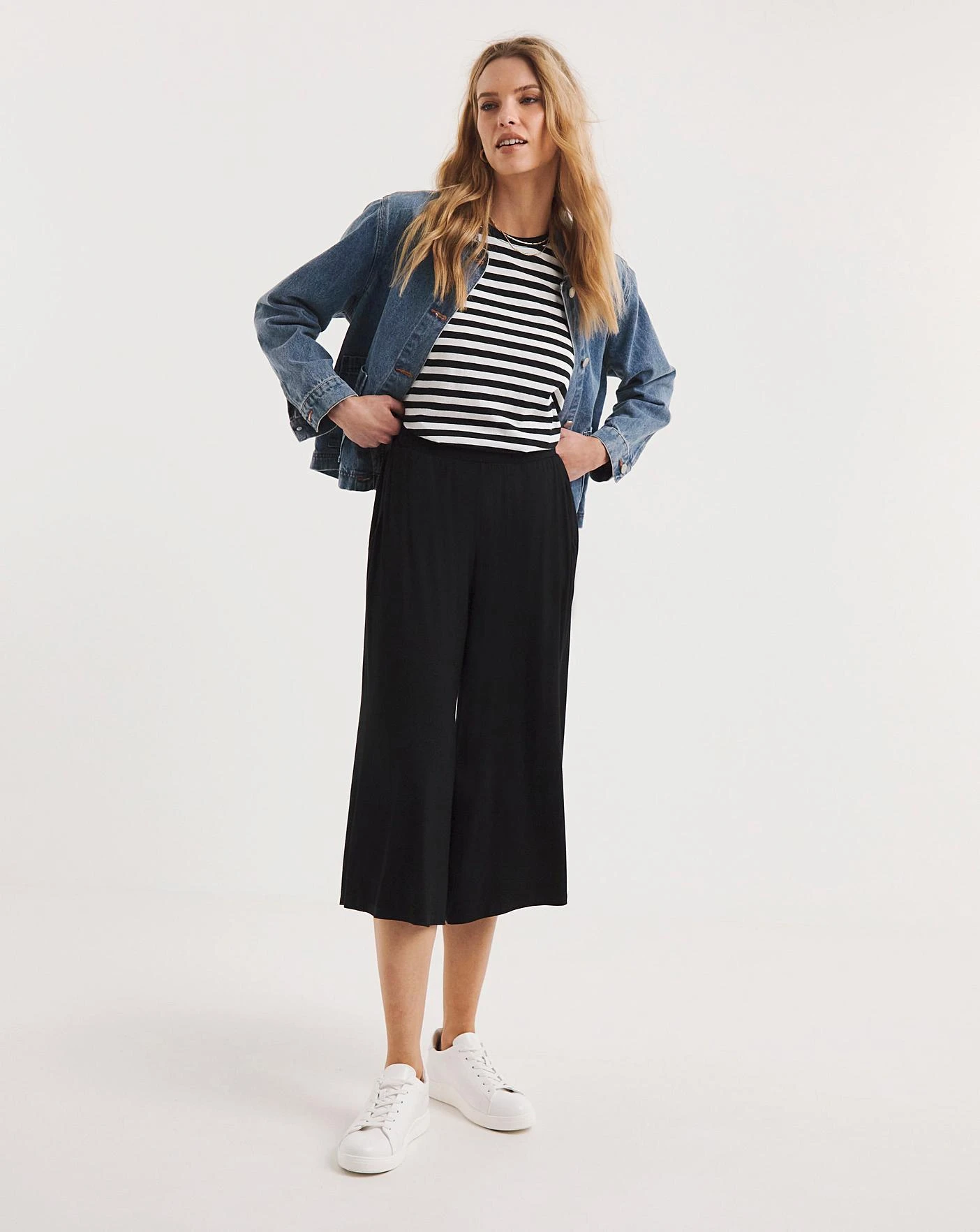 Black Stretch Jersey Culottes 4 Black Stretch Jersey Culottes - Image 4