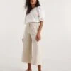 Sand Linen Mix Wide Leg Culottes
