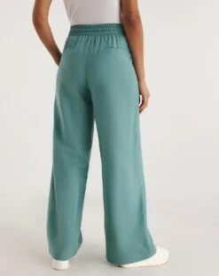 Misty Blue Linen Mix Wide Leg Trousers 7 Misty Blue Linen Mix Wide Leg Trousers -JD Williams Shop y01zh917737w