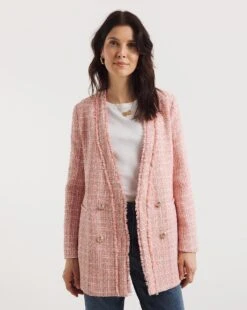 Rose Collarless Boucle Blazer