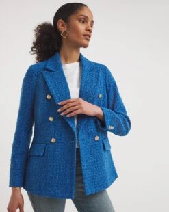 Blue Boucle Military Blazer