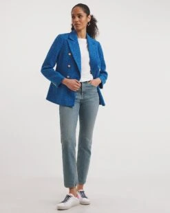 Blue Boucle Military Blazer -JD Williams Shop y01zv885748w