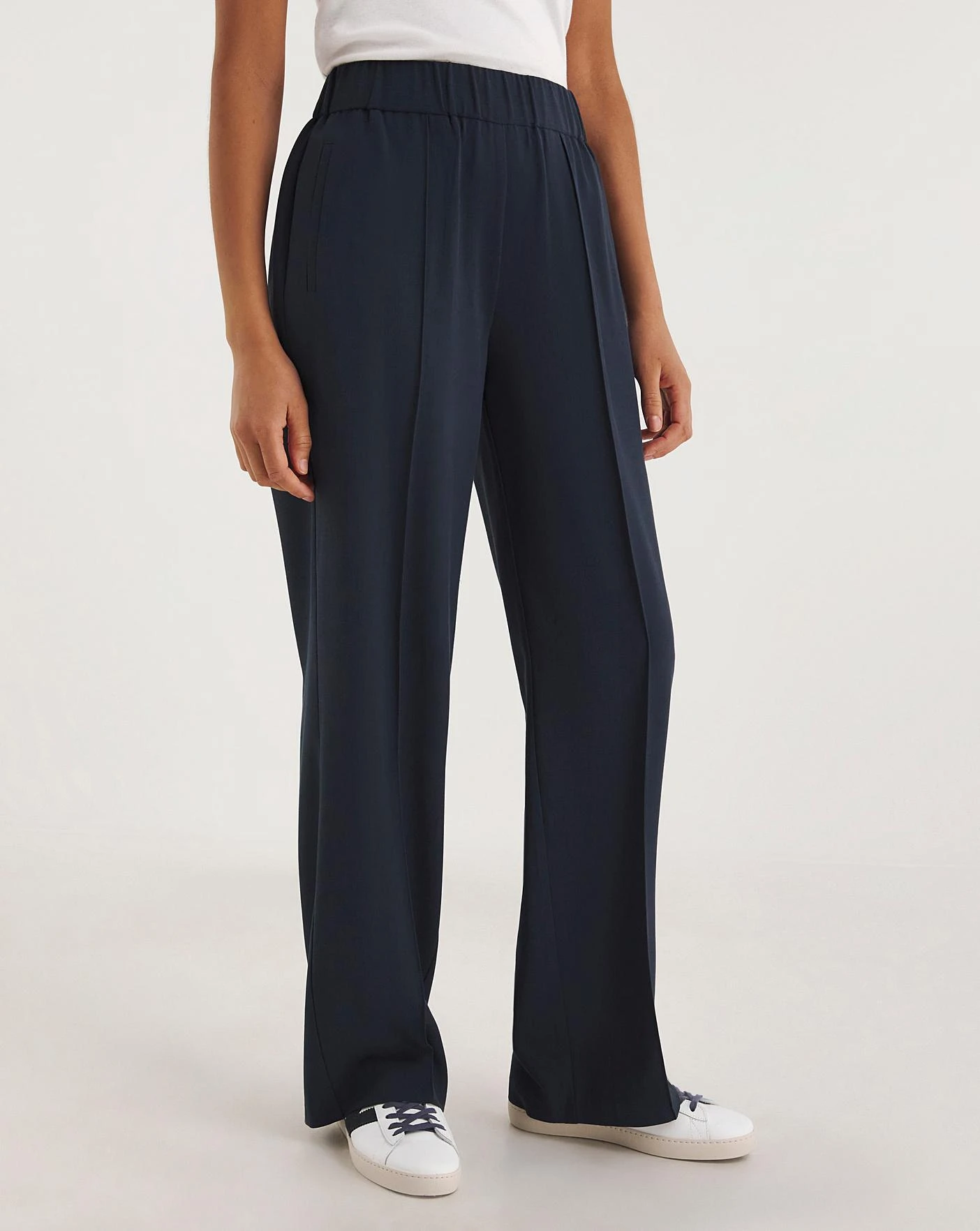 Deep Navy Wide Leg Trousers 4 Deep Navy Wide Leg Trousers - Image 4