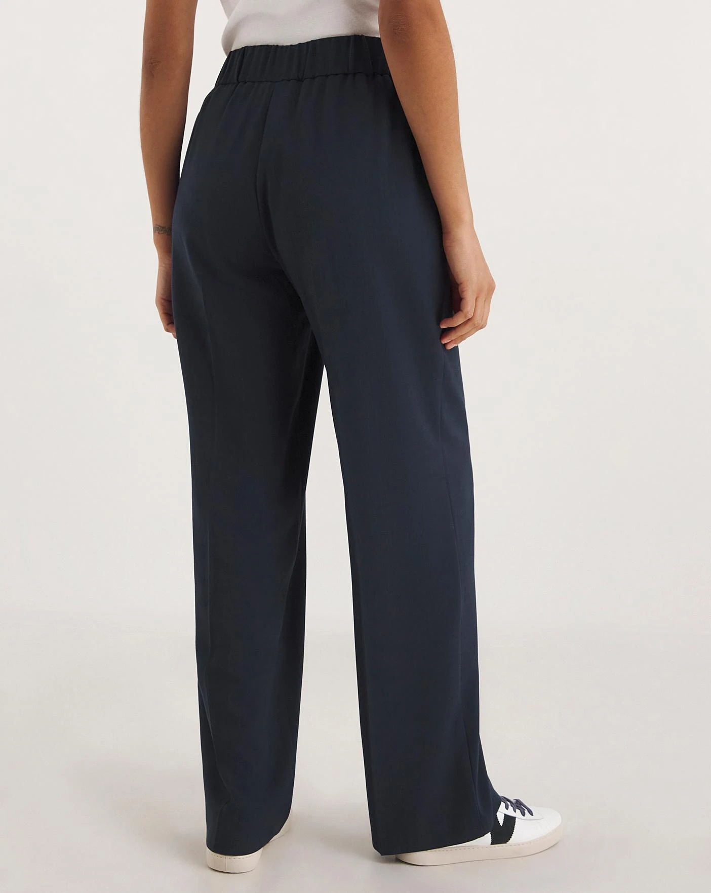 Deep Navy Wide Leg Trousers 3 Deep Navy Wide Leg Trousers - Image 3