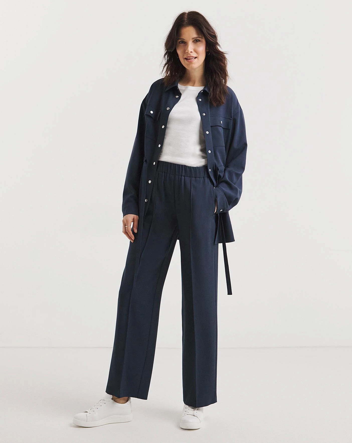 Deep Navy Tie Waist Overshirt 5 Deep Navy Tie Waist Overshirt - Image 5