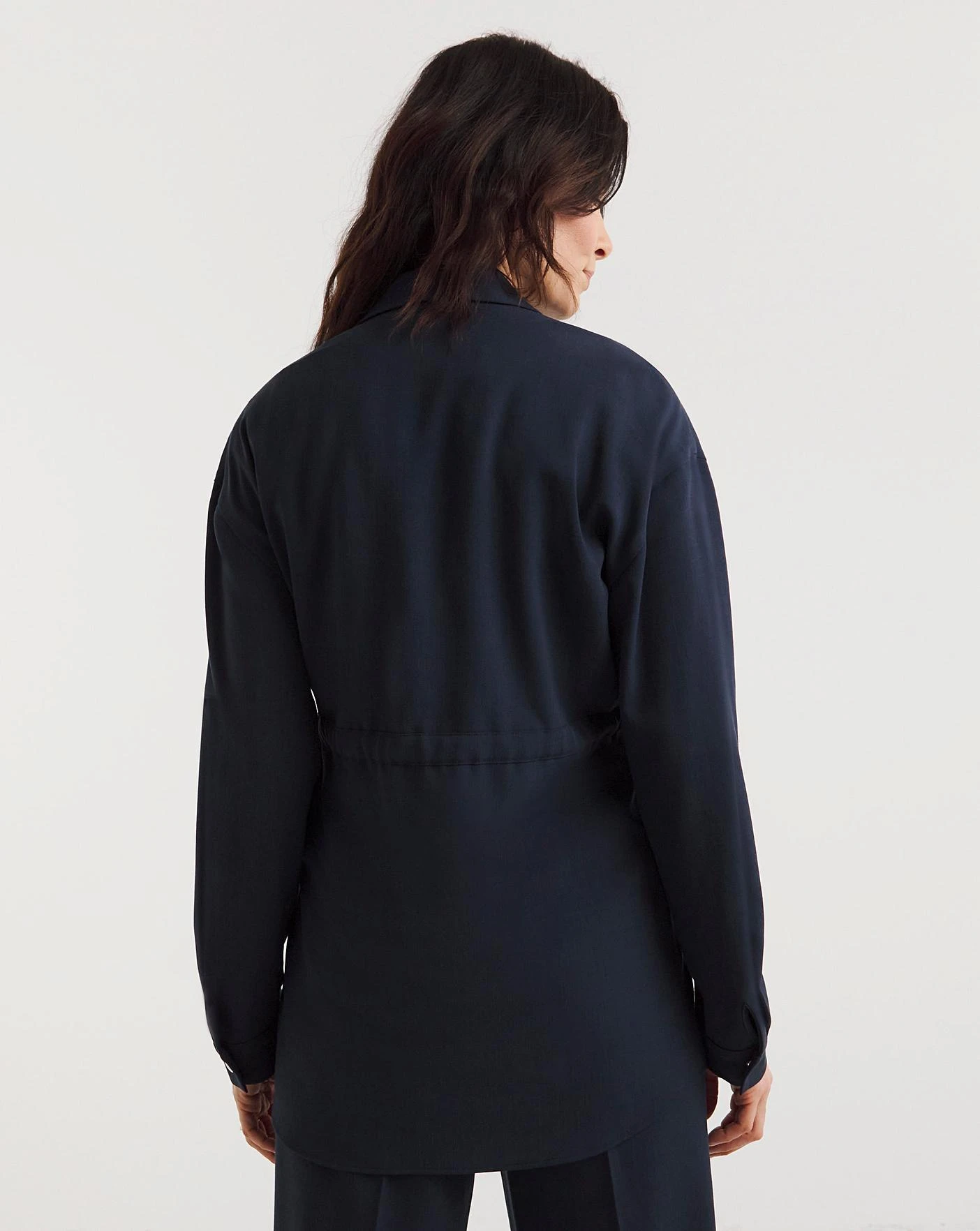 Deep Navy Tie Waist Overshirt 3 Deep Navy Tie Waist Overshirt - Image 3