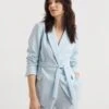 Sky Blue Tie Waist Blazer