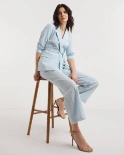 Sky Blue Tie Waist Blazer 9 Sky Blue Tie Waist Blazer -JD Williams Shop y01zv894731w