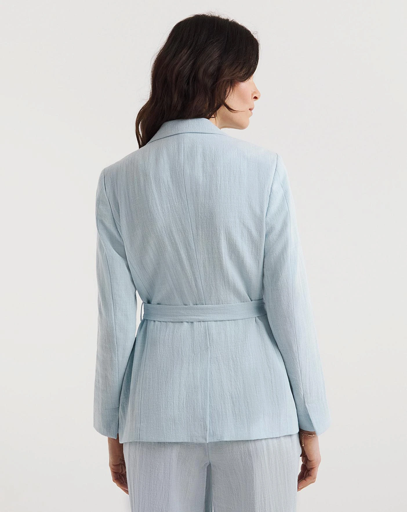 Sky Blue Tie Waist Blazer 3 Sky Blue Tie Waist Blazer - Image 3