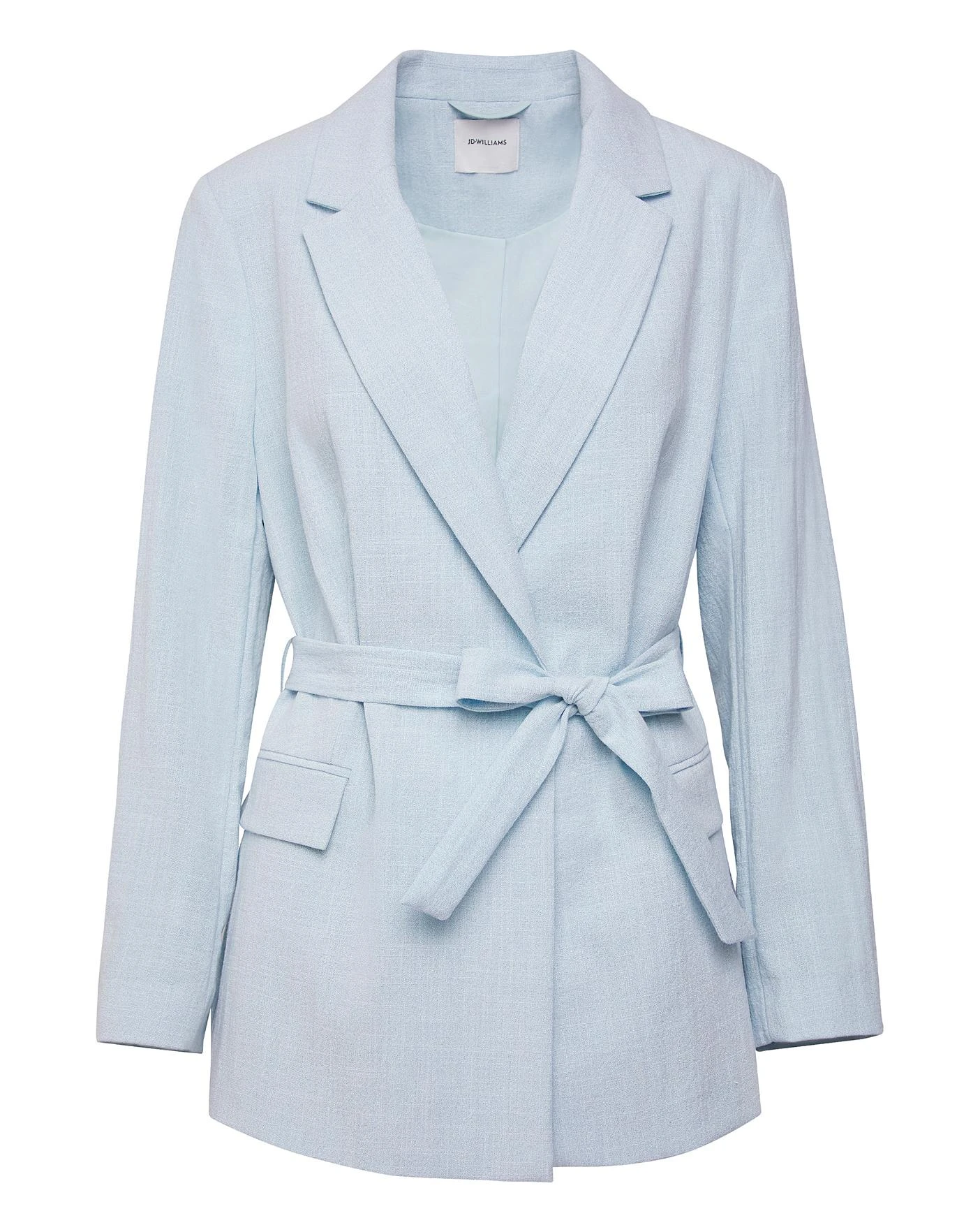 Sky Blue Tie Waist Blazer 2 Sky Blue Tie Waist Blazer - Image 2