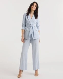 Sky Blue Wide Leg Trousers