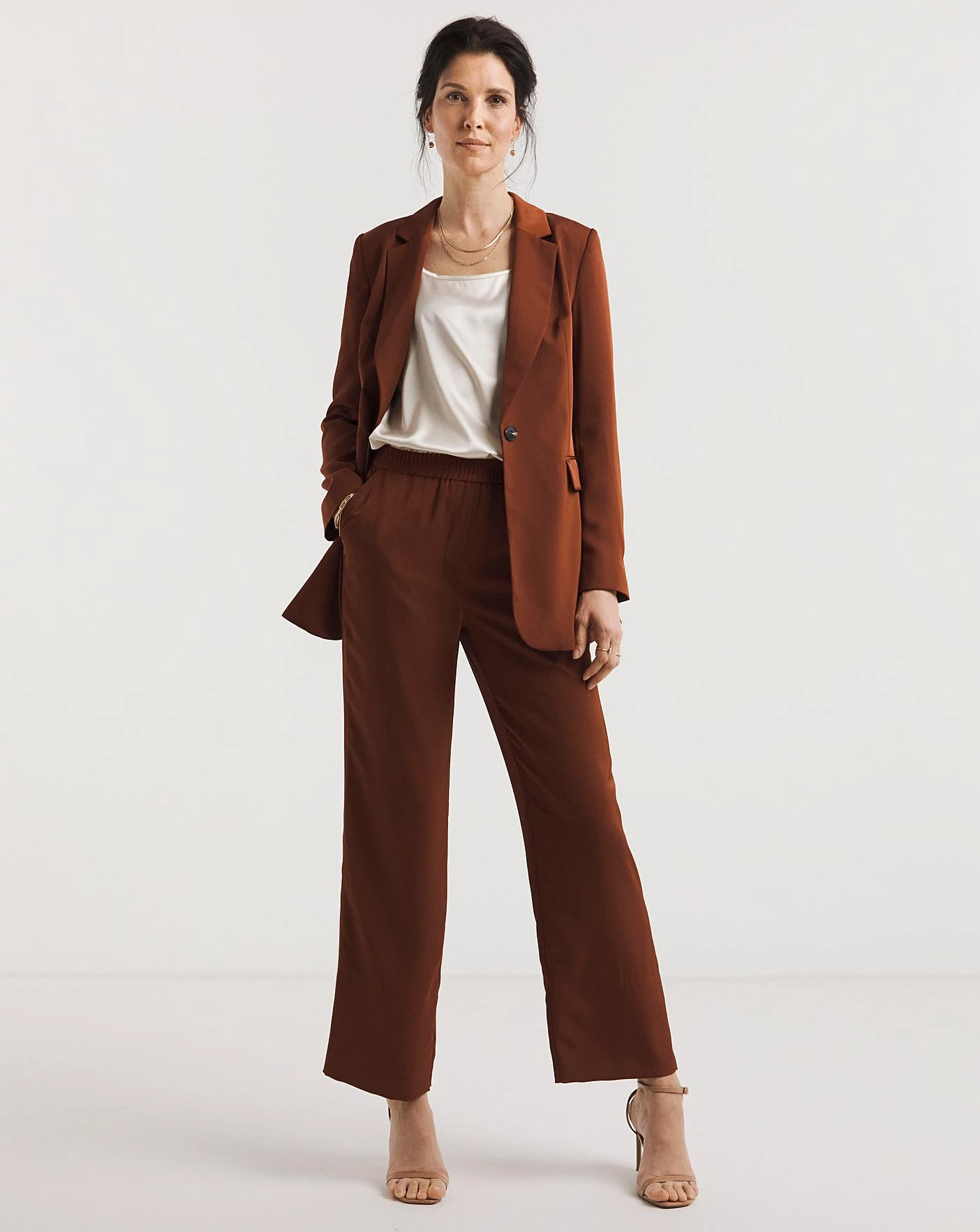 Cognac Wide Leg Trousers 1 Cognac Wide Leg Trousers