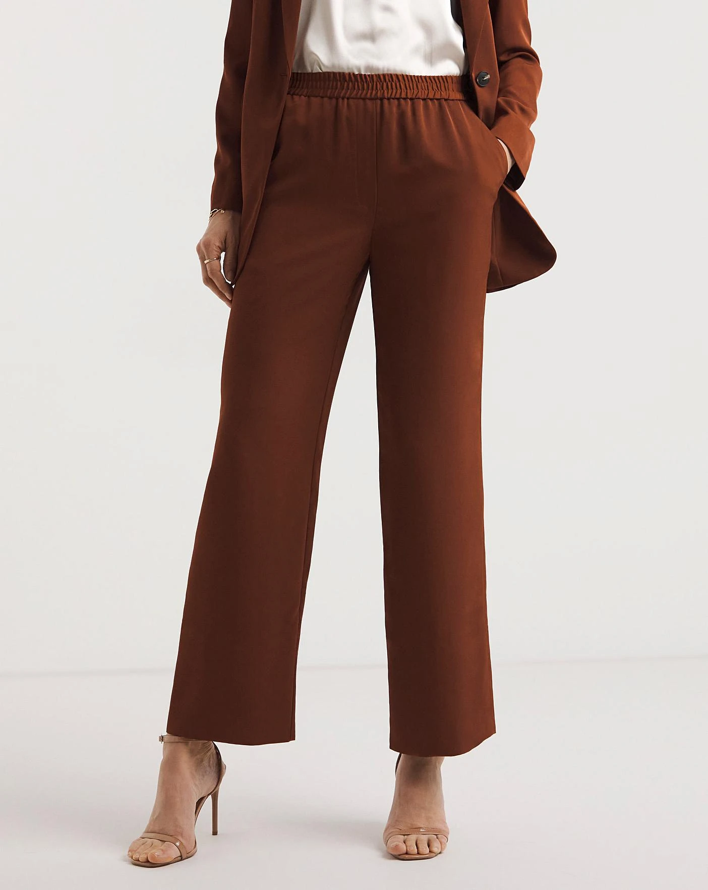 Cognac Wide Leg Trousers 2 Cognac Wide Leg Trousers - Image 2