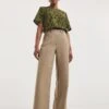 Adjustable Waist Wide Leg Trousers