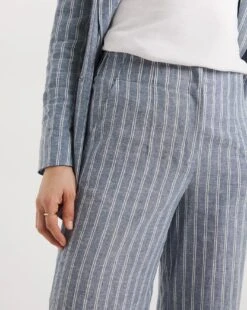 Blue Stripe Linen Straight Leg Culotte -JD Williams Shop y01zv907755w