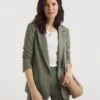 Soft Khaki Scuba Edge To Edge Blazer