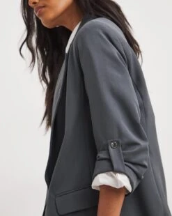 Blue Relaxed Throw On Blazer -JD Williams Shop z01dt848705w